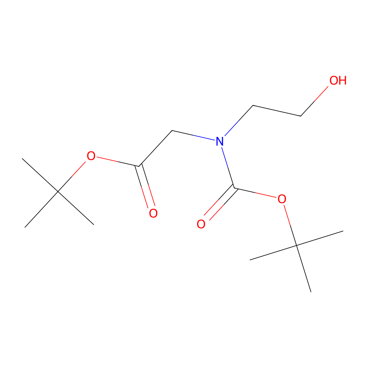 Tert-butyl 2-{[(tert-butoxy)carbonyl](2-hydroxyethyl)amino}acetate molecular structure, CAS 1314371-47-5