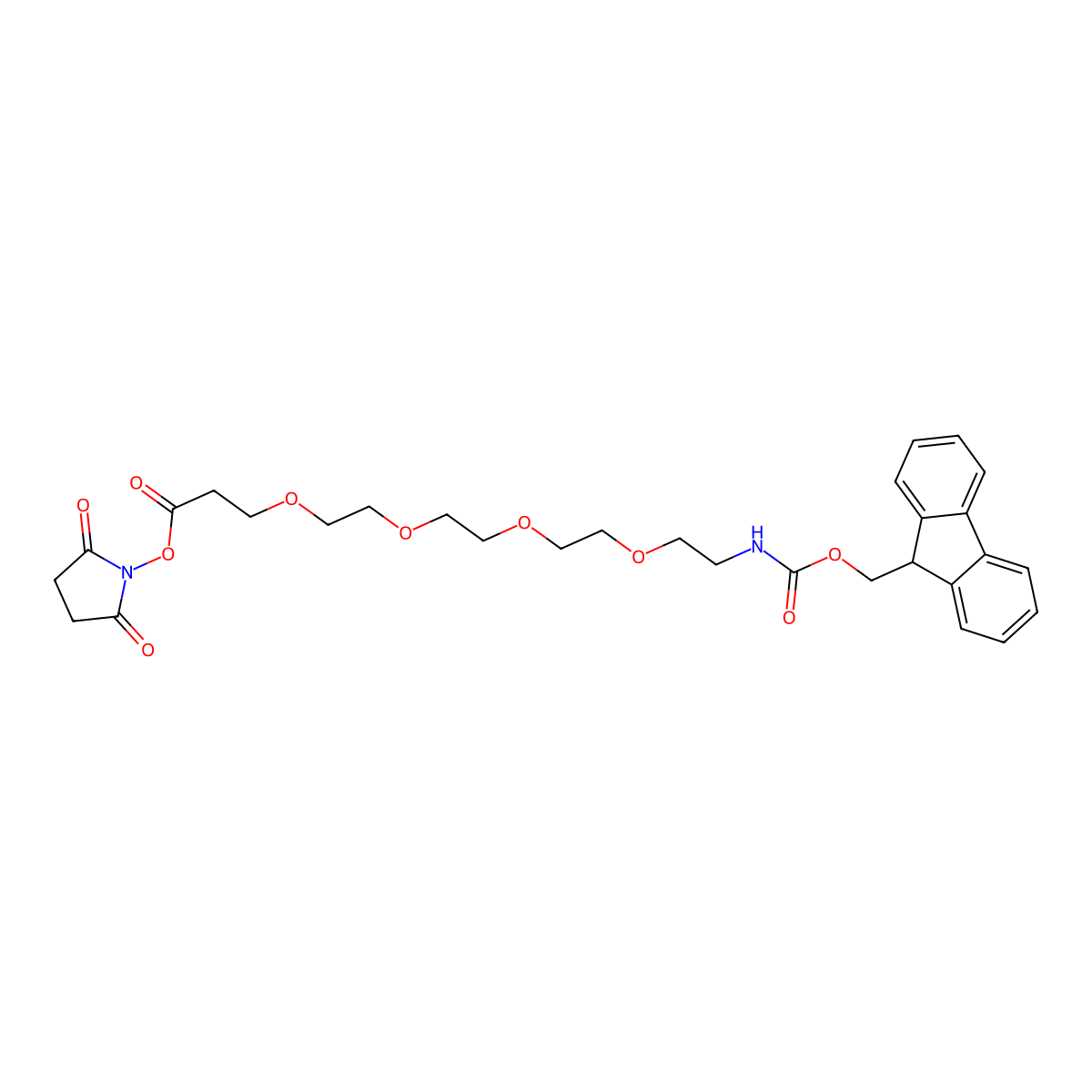 Fmoc-PEG4-NHS ester molecular structure, CAS 1314378-14-7