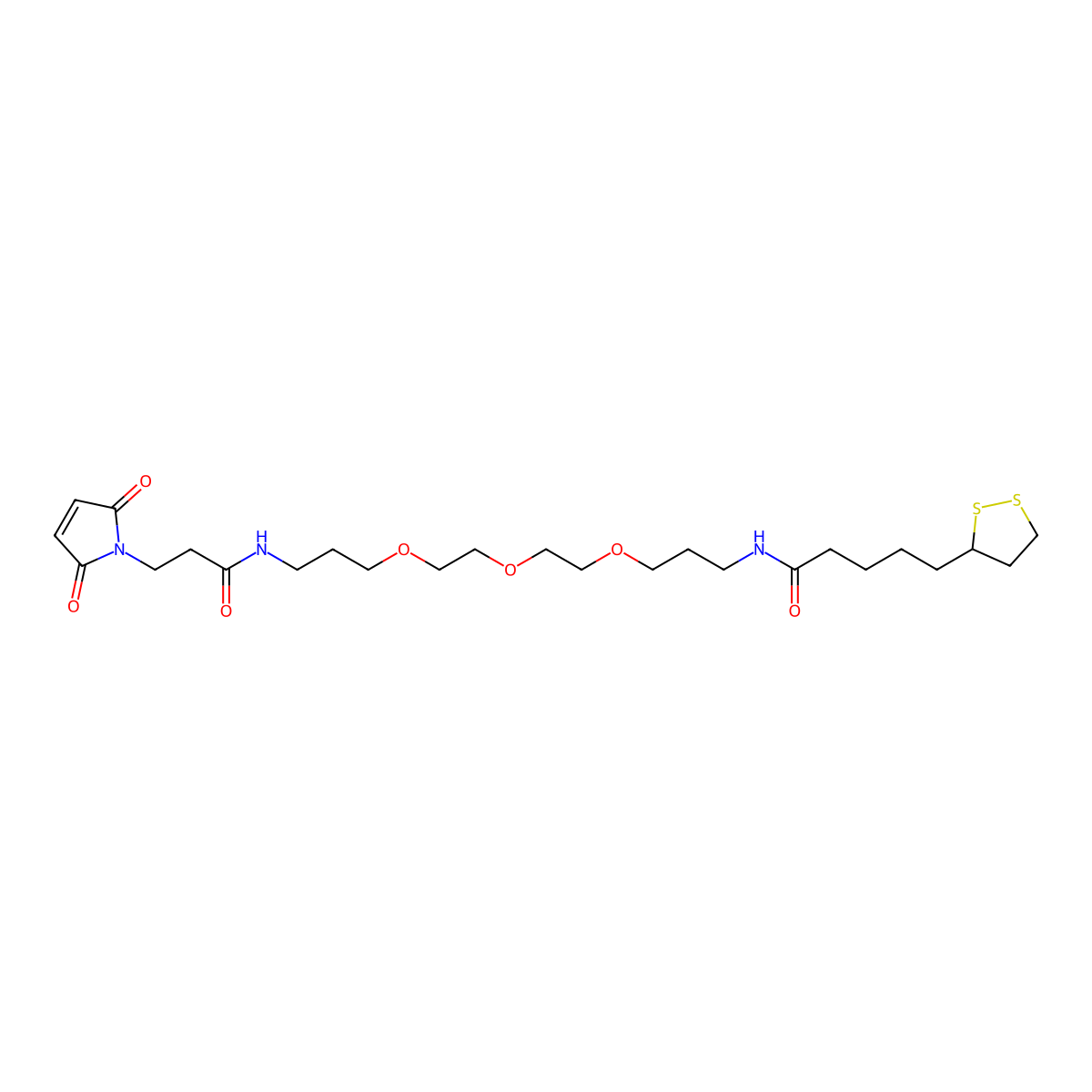 Lipoamide-PEG3-Mal molecular structure, CAS 1314378-19-2