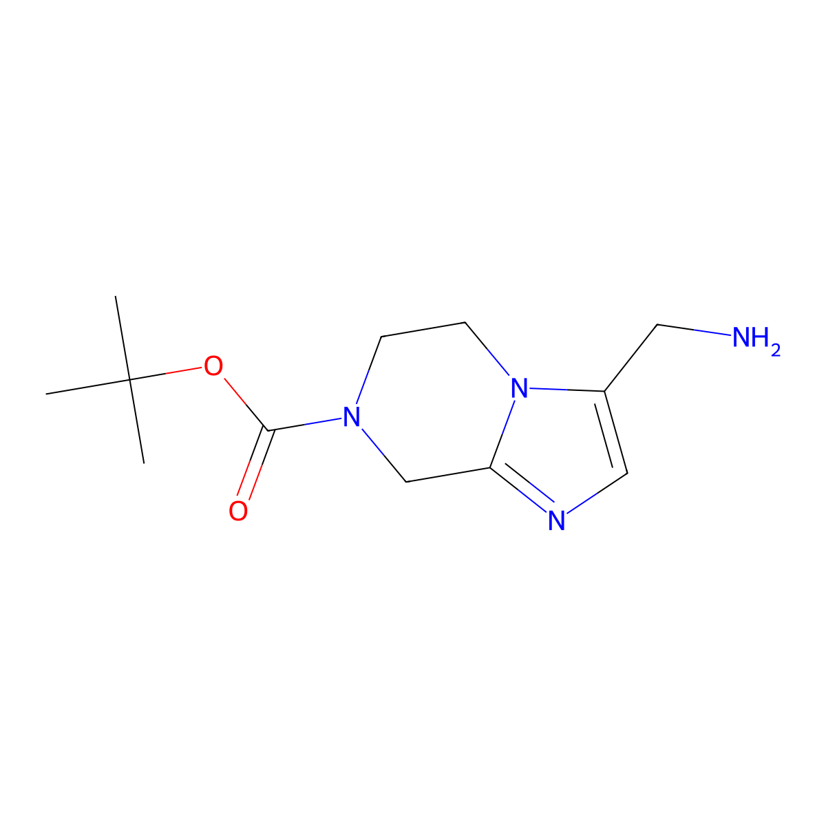 tert-butyl 3-(aminomethyl)-5,6-dihydroimidazo[1,2-a]pyrazine-7(8H)-carboxylate molecular structure, CAS 1314388-56-1