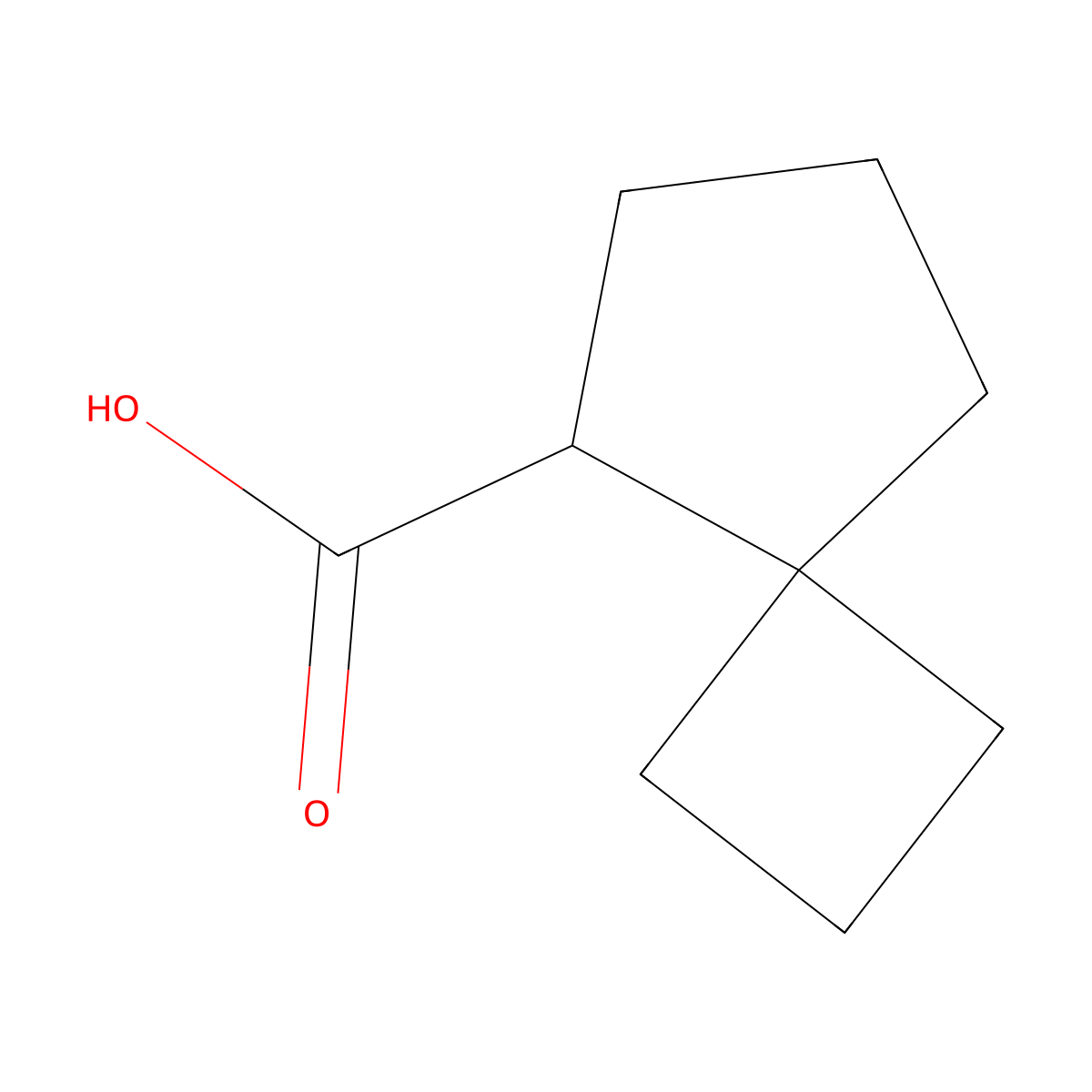 Spiro[3.4]octane-5-carboxylic acid molecular structure, CAS 1314388-70-9