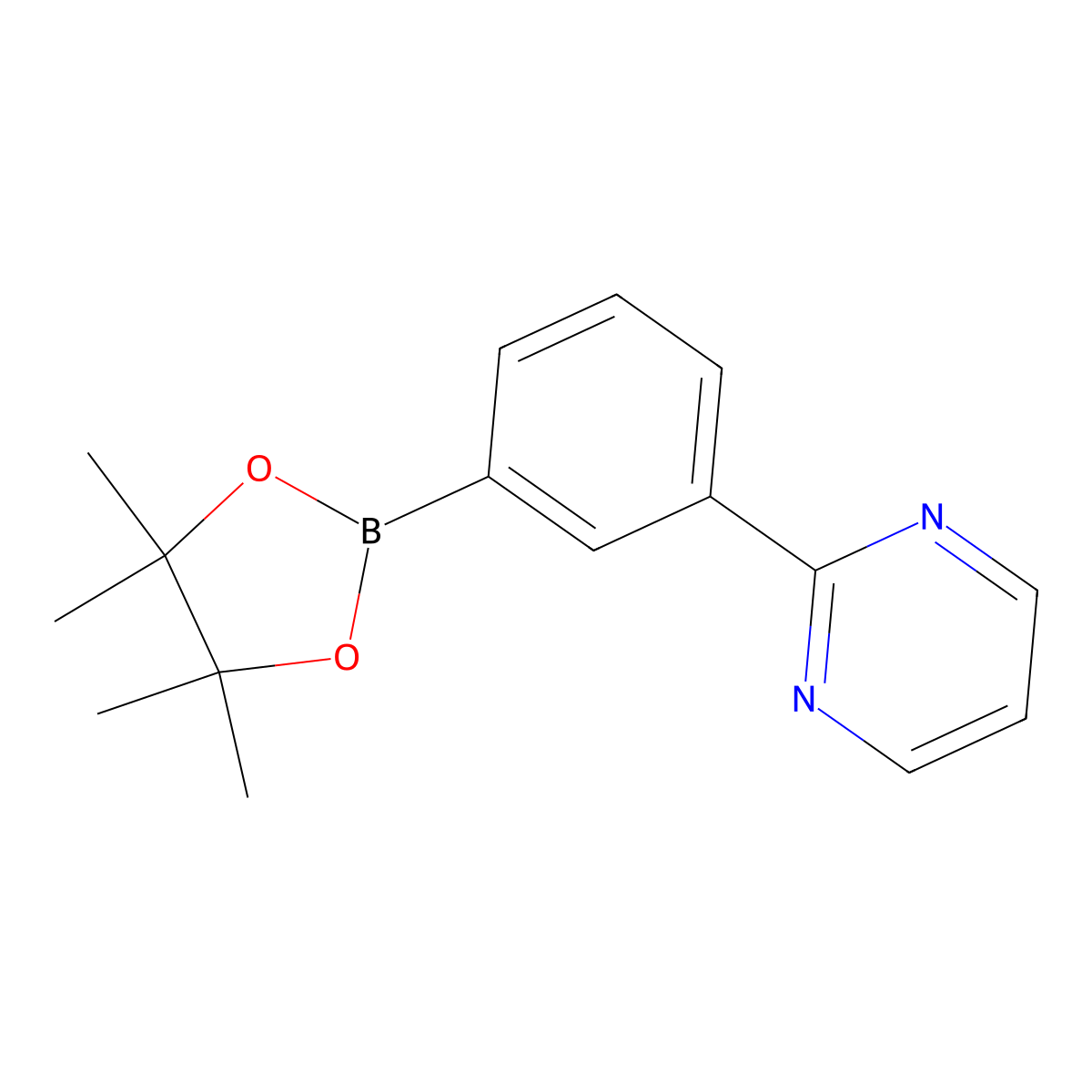 2-(3-(4,4,5,5-Tetramethyl-1,3,2-dioxaborolan-2-yl)phenyl)pyrimidine molecular structure, CAS 1314389-95-1