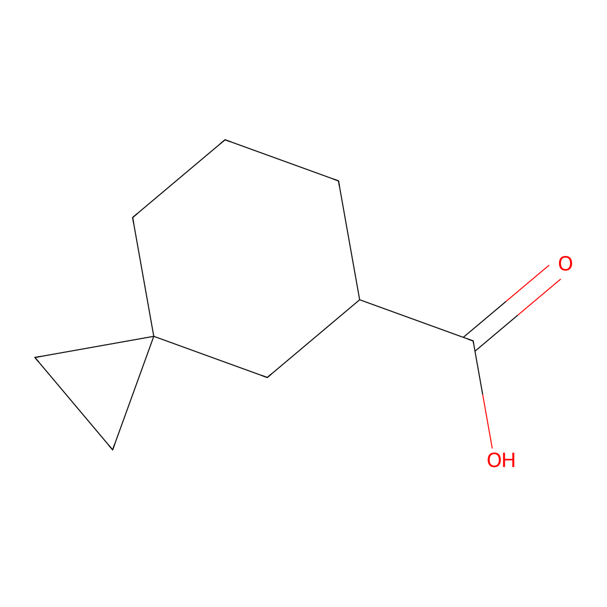 Spiro[2.5]octane-5-carboxylic acid molecular structure, CAS 1314390-66-3