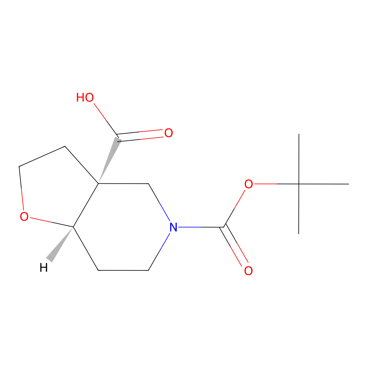 (3aR,7aR)-5-(tert-butoxycarbonyl)octahydrofuro[3,2-c]pyridine-3a-carboxylic acid molecular structure, CAS 1314391-33-7