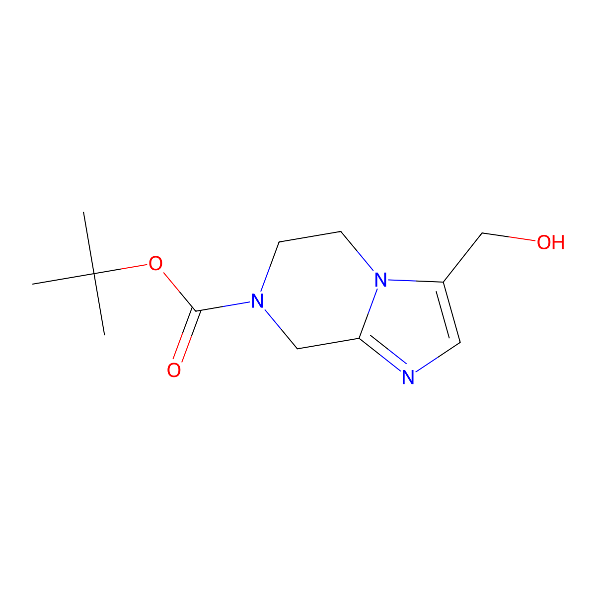 tert-butyl 3-(hydroxymethyl)-5,6-dihydroimidazo[1,2-a]pyrazine-7(8H)-carboxylate molecular structure, CAS 1314391-41-7