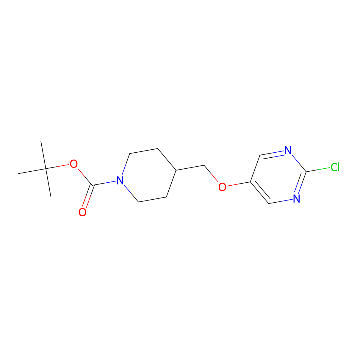 Tert-butyl 4-([(2-chloropyrimidin-5-YL)oxy]methyl)piperidine-1-carboxylate molecular structure, CAS 1314391-51-9