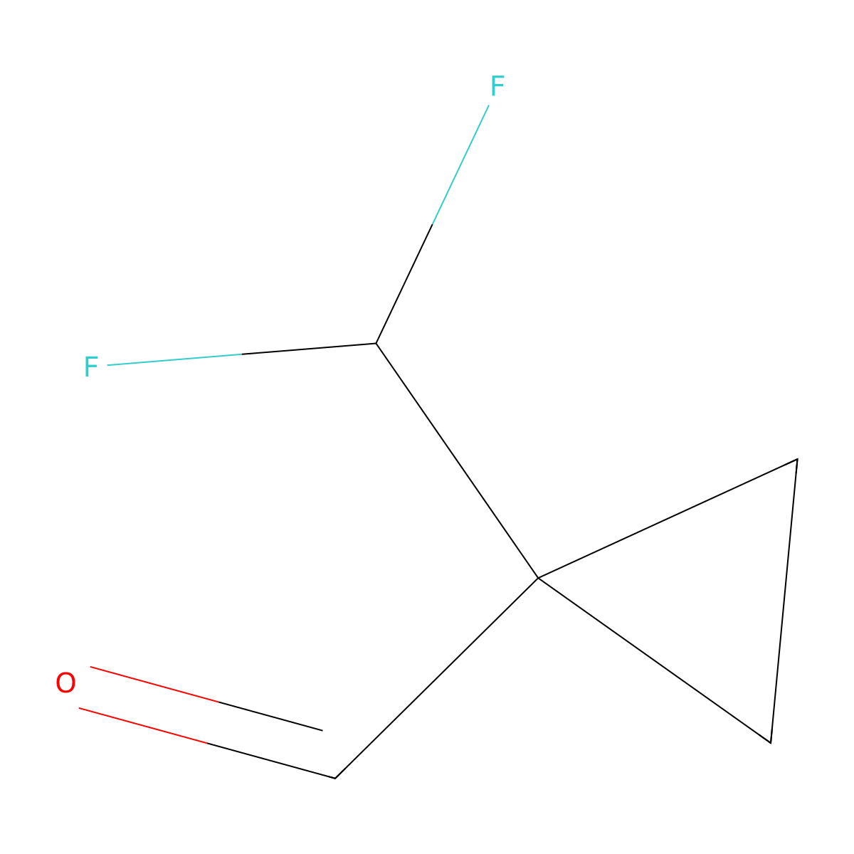 1-(Difluoromethyl)cyclopropane-1-carbaldehyde molecular structure, CAS 1314391-70-2