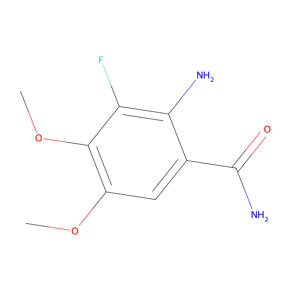 2-Amino-3-fluoro-4,5-dimethoxybenzamide molecular structure, CAS 1314393-22-0