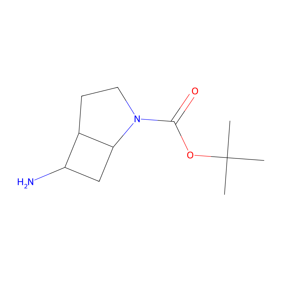 rac-tert-butyl (1R,5S,6S)-6-amino-2-azabicyclo[3.2.0]heptane-2-carboxylate molecular structure, CAS 1314393-24-2