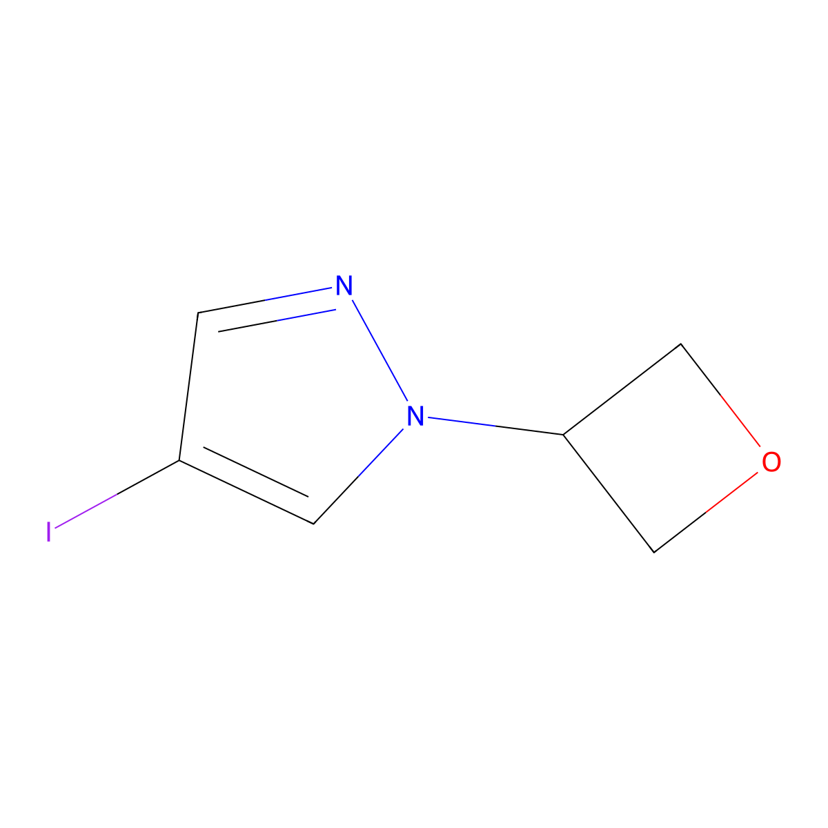 4-iodo-1-(oxetan-3-yl)-1H-pyrazole molecular structure, CAS 1314393-99-1
