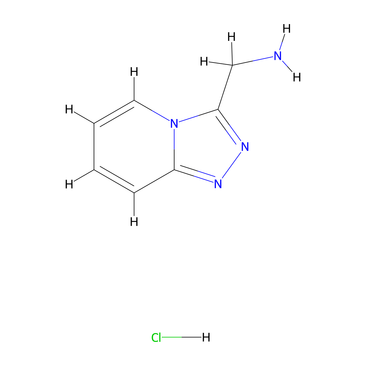 ([1,2,4]Triazolo[4,3-a]pyridin-3-ylmethyl)amine hydrochloride molecular structure, CAS 1314394-12-1