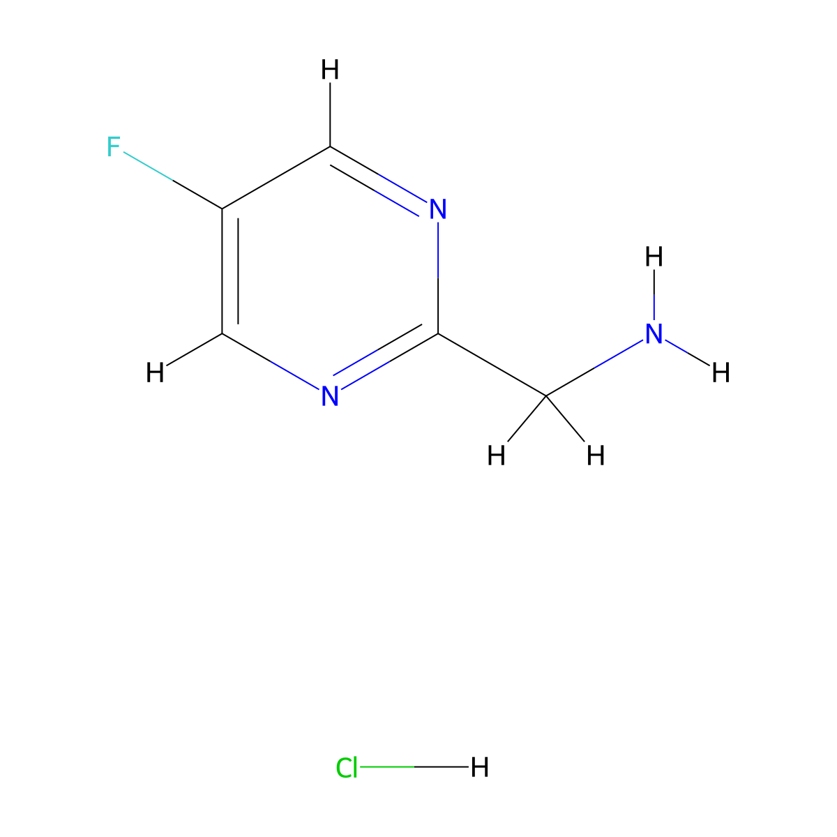 1-(5-Fluoropyrimidin-2-yl)methanamine hydrochloride molecular structure, CAS 1314394-77-8