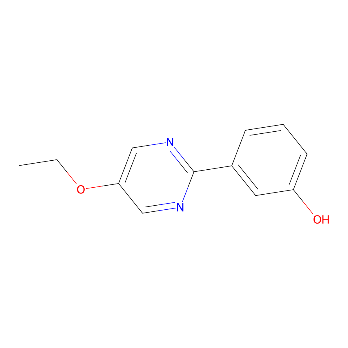 3-(5-Ethoxypyrimidin-2-yl)phenol molecular structure, CAS 1314395-87-3