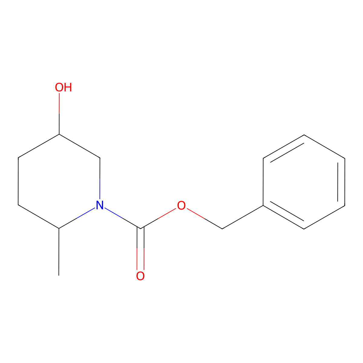 Benzyl 5-hydroxy-2-methylpiperidine-1-carboxylate molecular structure, CAS 1314396-07-0