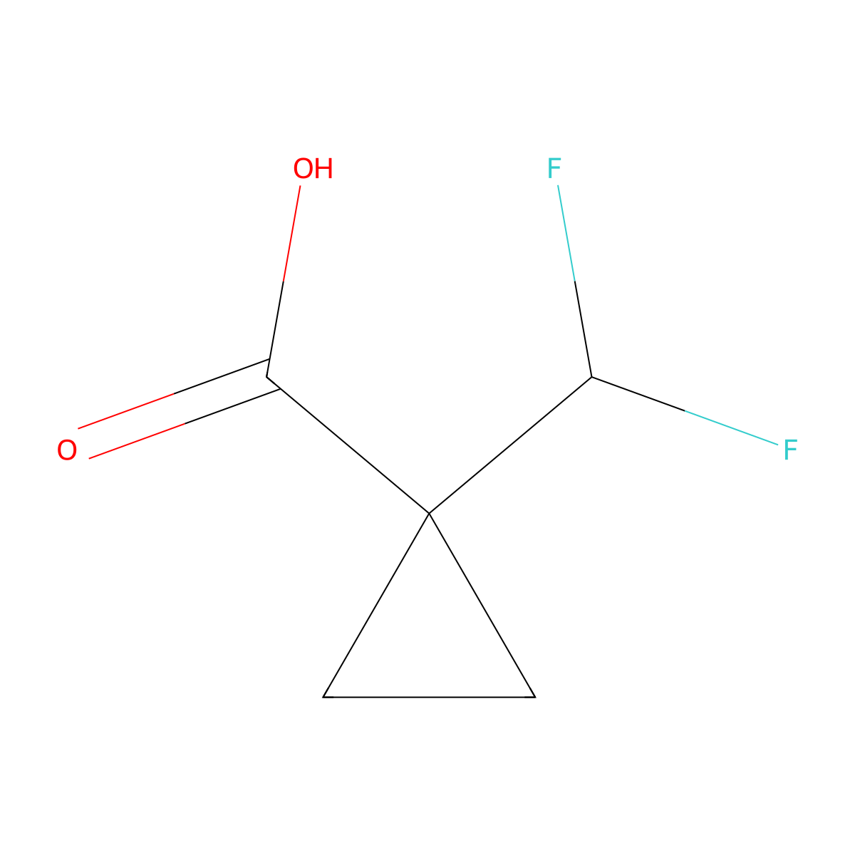 1-(Difluoromethyl)cyclopropane-1-carboxylic acid molecular structure, CAS 1314397-71-1