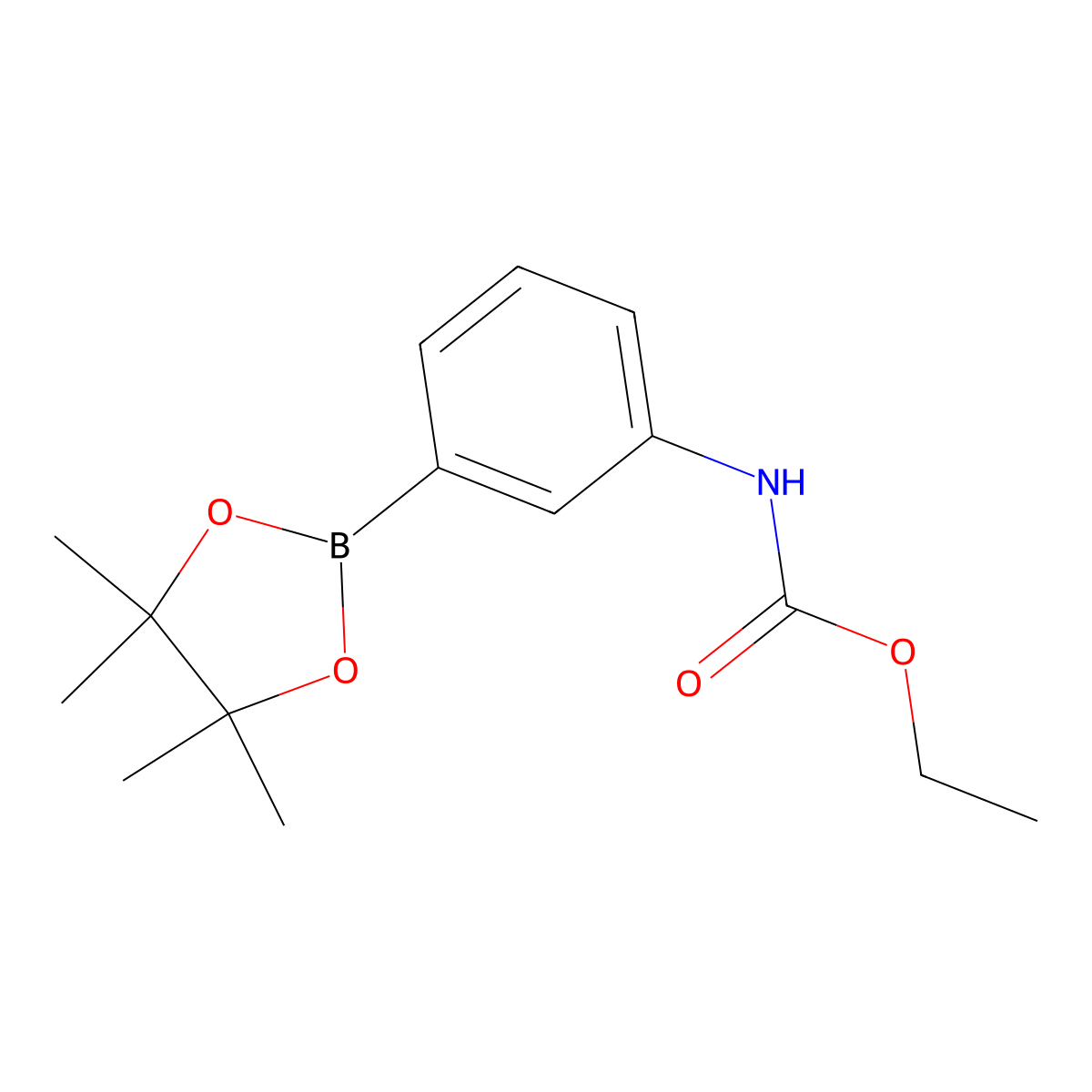 Ethyl (3-(4,4,5,5-tetramethyl-1,3,2-dioxaborolan-2-yl)phenyl)carbamate molecular structure, CAS 1314397-95-9