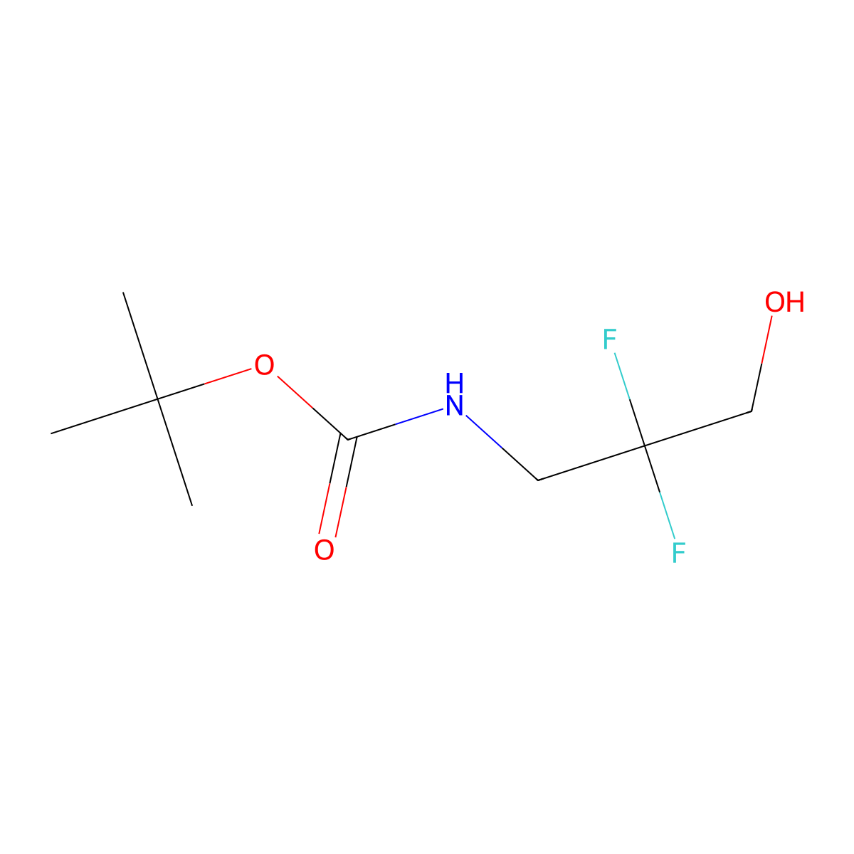 tert-butyl N-(2,2-difluoro-3-hydroxypropyl)carbamate molecular structure, CAS 1314398-21-4