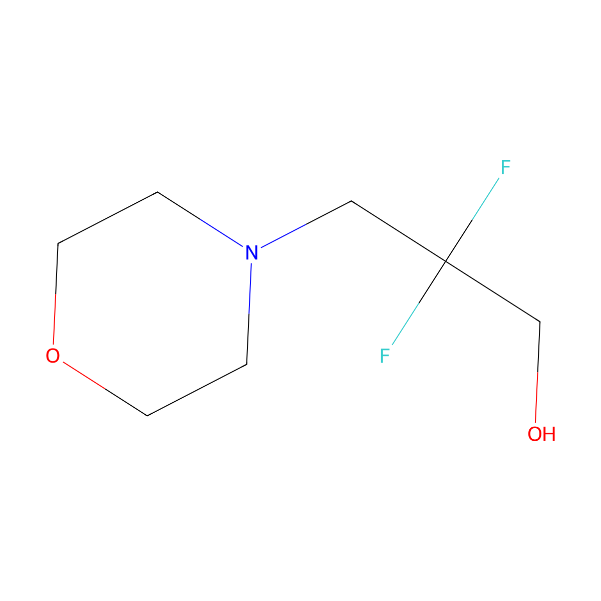 2,2-Difluoro-3-(morpholin-4-yl)propan-1-ol molecular structure, CAS 1314398-32-7
