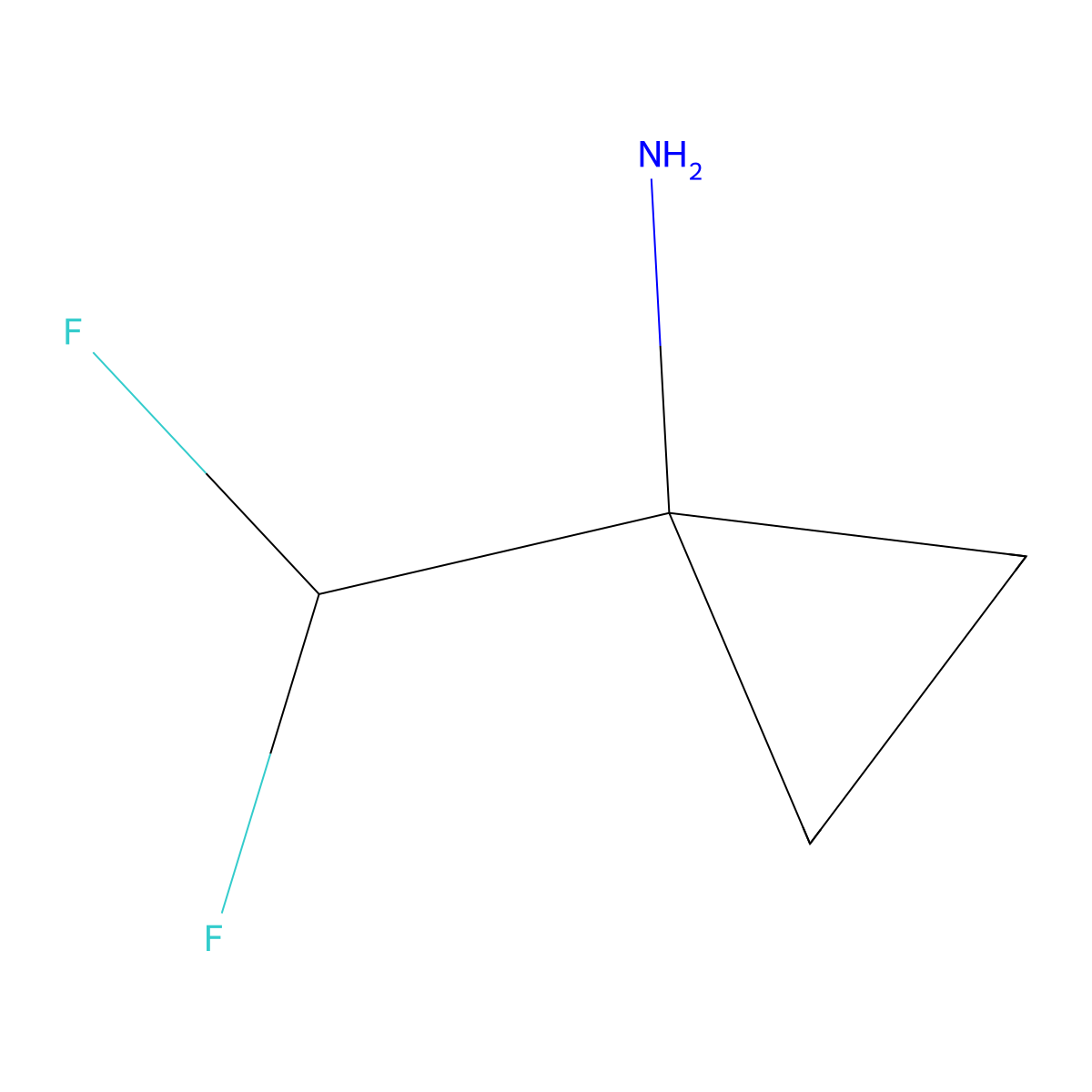 1-(Difluoromethyl)cyclopropan-1-amine molecular structure, CAS 1314398-34-9
