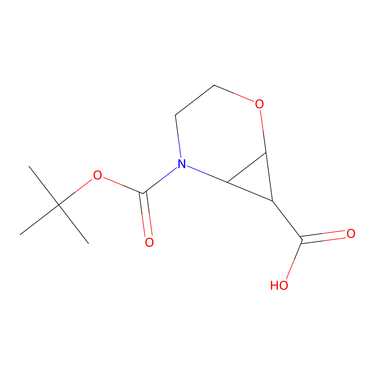 rac-(1R,6S,7S)-5-[(tert-butoxy)carbonyl]-2-oxa-5-azabicyclo[4.1.0]heptane-7-carboxylic acid molecular structure, CAS 1314399-41-1