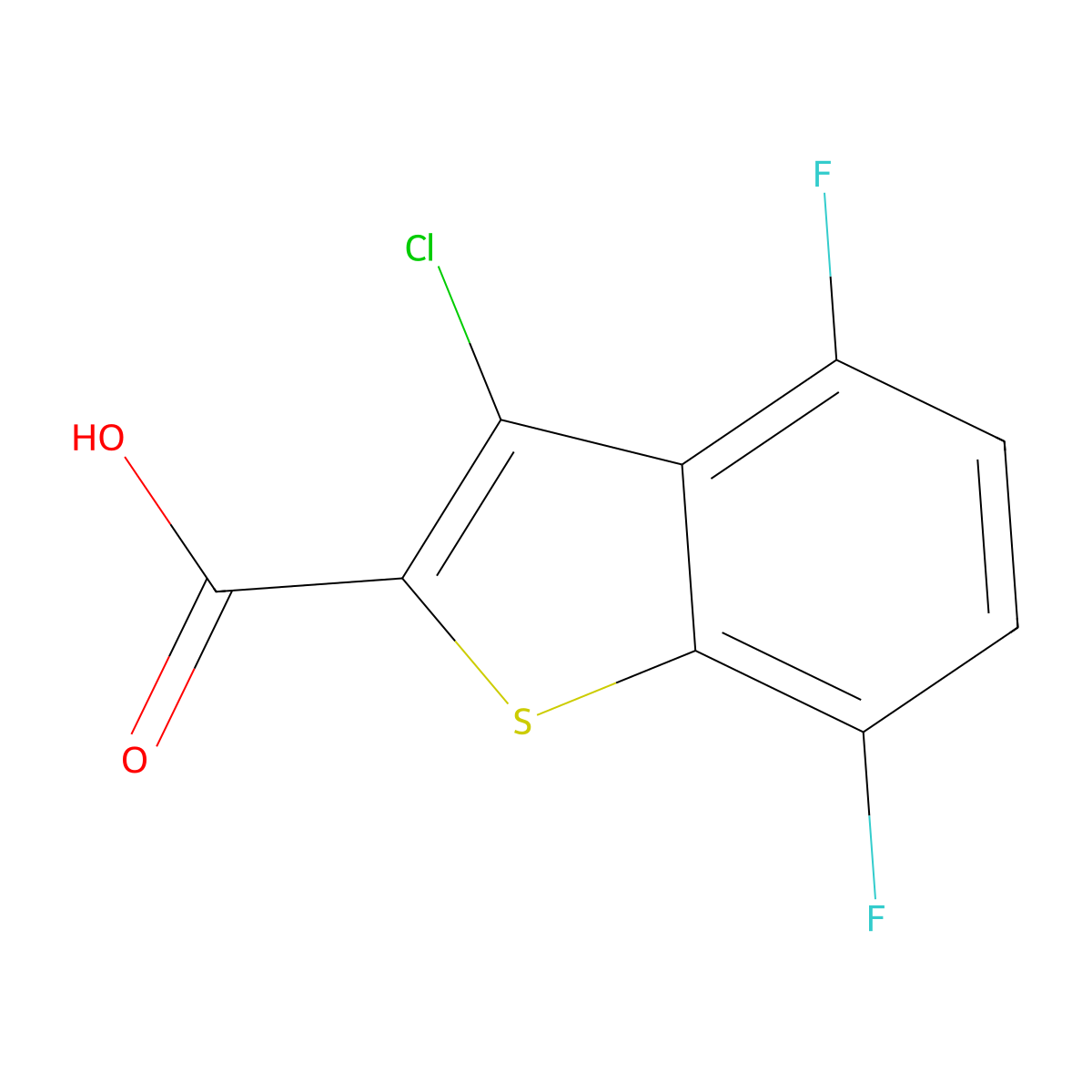 3-Chloro-4,7-difluorobenzo[b]thiophene-2-carboxylic acid molecular structure, CAS 1314399-70-6