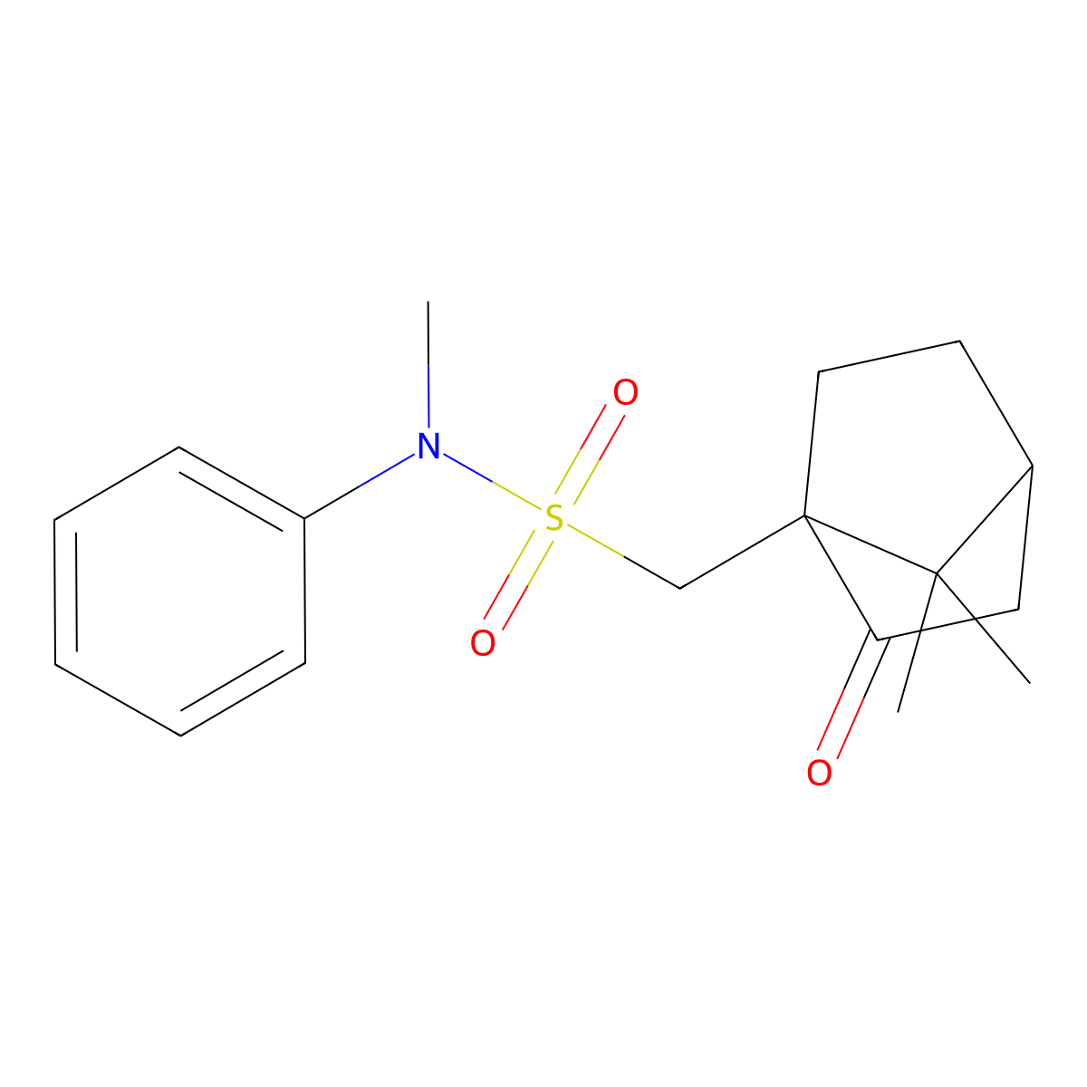 (7,7-dimethyl-2-oxobicyclo[2.2.1]hept-1-yl)-N-methyl-N-phenylmethanesulfonamide molecular structure, CAS 13144-52-0