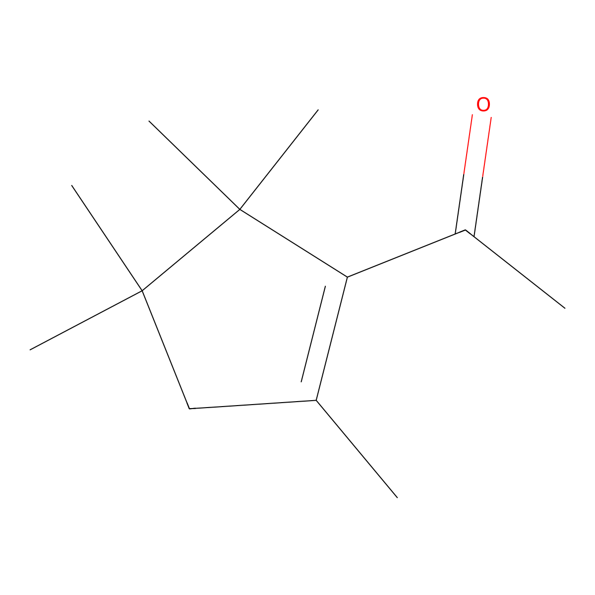1-(2,4,4,5,5-Pentamethyl-1-cyclopenten-1-yl)ethan-1-one molecular structure, CAS 13144-88-2