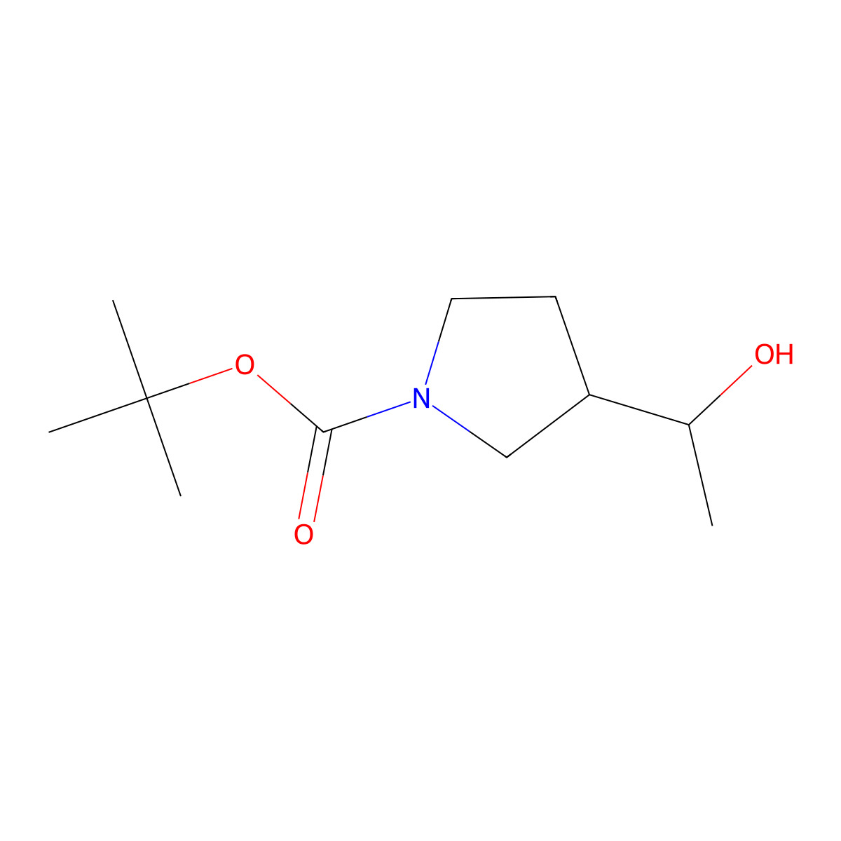 Tert-butyl 3-(1-hydroxyethyl)pyrrolidine-1-carboxylate molecular structure, CAS 1314400-71-9