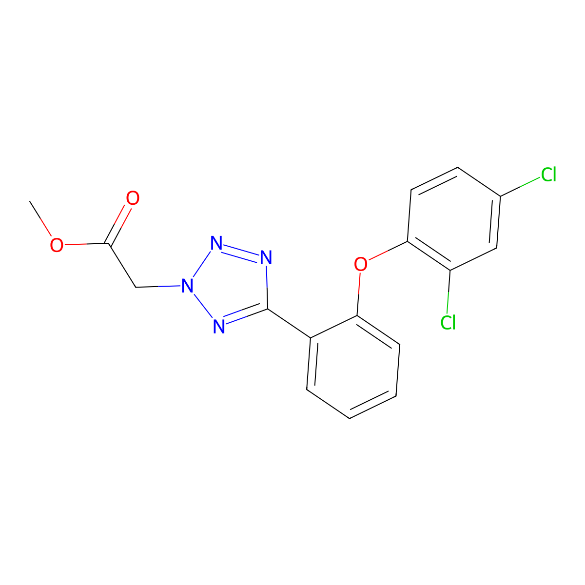 Methyl 2-[5-[2-(2,4-Dichlorophenoxy)phenyl]-2H-tetrazol-2-yl]acetate molecular structure, CAS 1314406-38-6