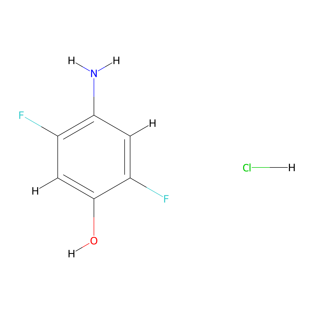 4-Amino-2,5-difluorophenol hydrochloride molecular structure, CAS 1314406-39-7