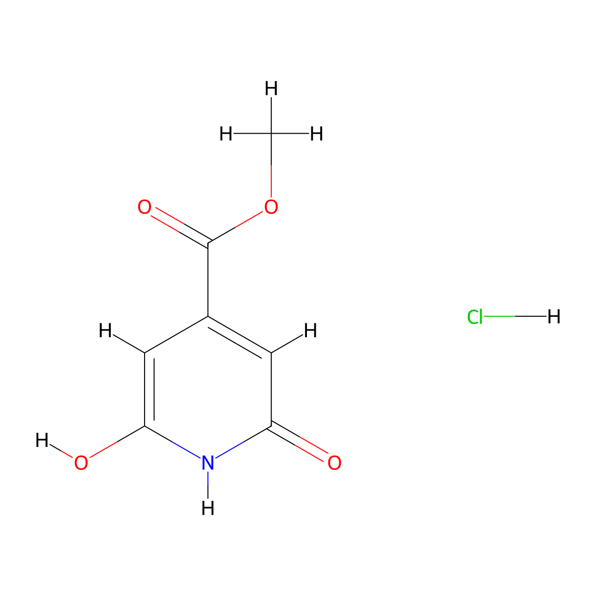 Methyl 2,6-dihydroxyisonicotinate hydrochloride molecular structure, CAS 1314406-42-2