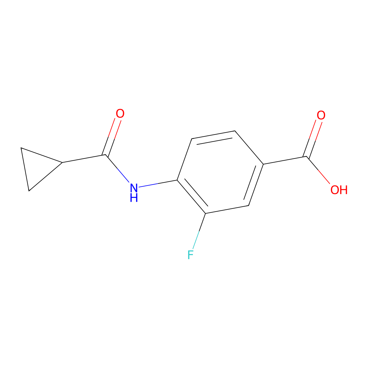 4-[(Cyclopropylcarbonyl)amino]-3-fluorobenzoic acid molecular structure, CAS 1314406-43-3
