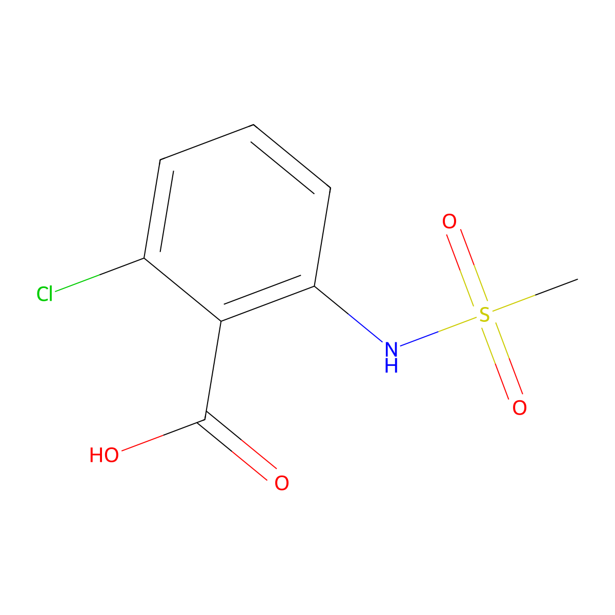 2-Chloro-6-(methylsulfonamido)benzoic acid molecular structure, CAS 1314406-45-5
