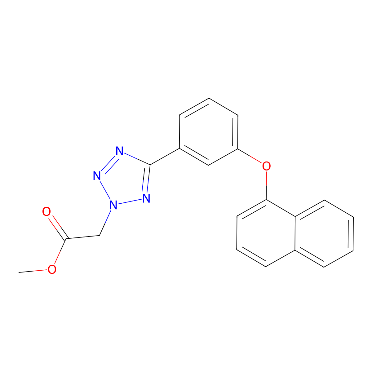 Methyl 2-[5-[3-(1-Naphthyloxy)phenyl]-2H-tetrazol-2-yl]acetate molecular structure, CAS 1314406-48-8