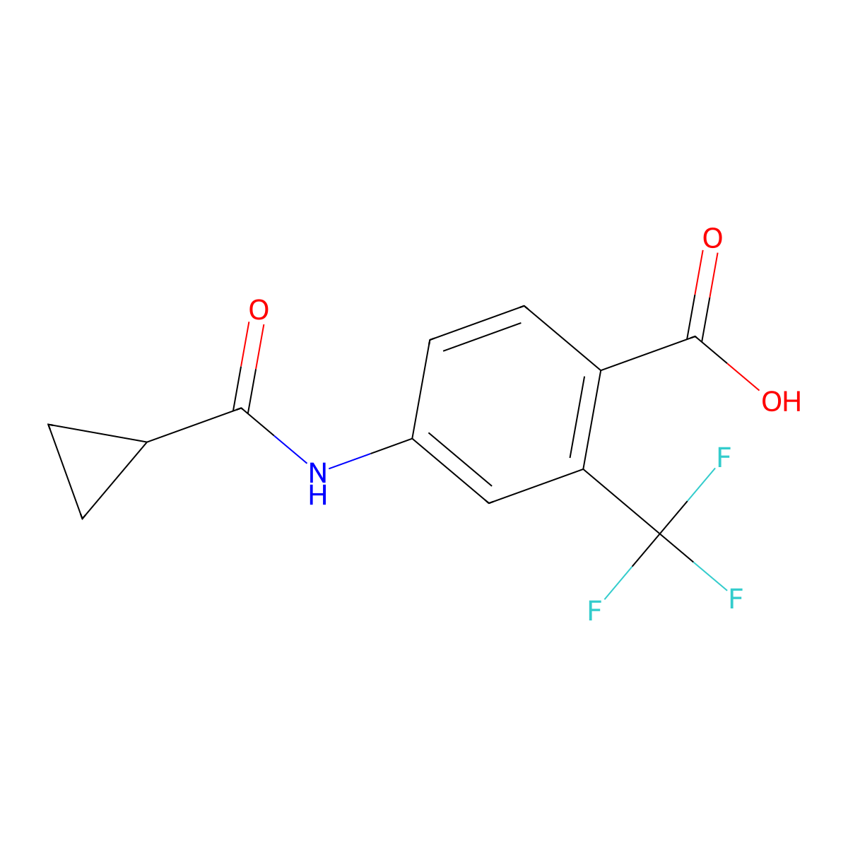 4-[(Cyclopropylcarbonyl)amino]-2-(trifluoromethyl)benzoic acid molecular structure, CAS 1314406-50-2