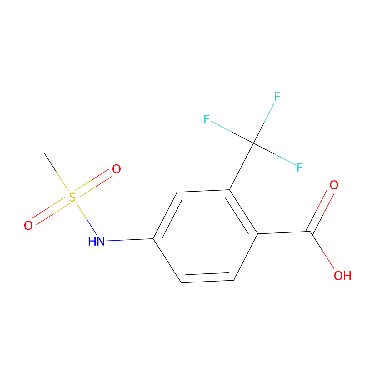 4-(Methylsulfonamido)-2-(trifluoromethyl)benzoic Acid molecular structure, CAS 1314406-51-3