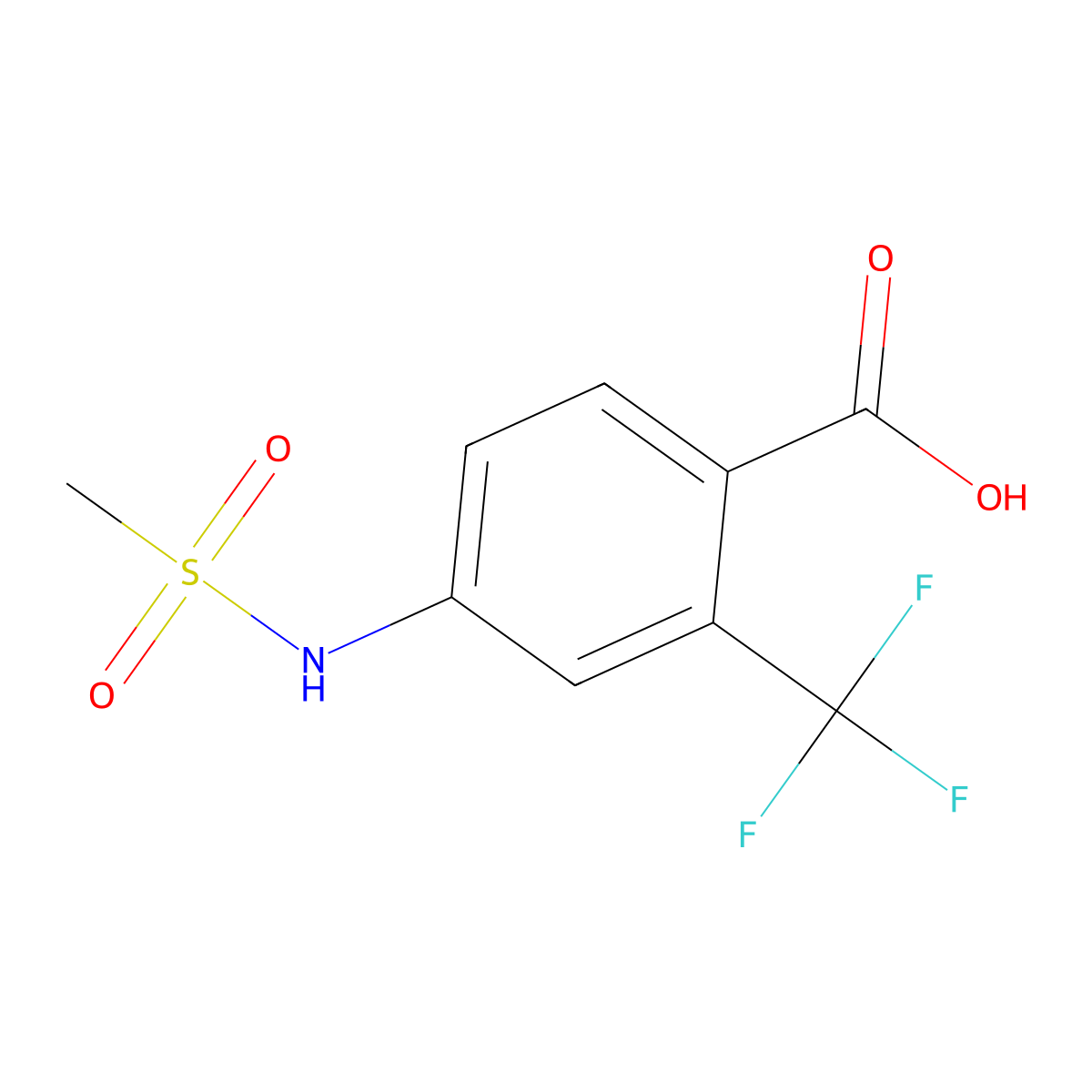 4-(Methylsulfonamido)-2-(trifluoromethyl)benzoic Acid molecular structure, CAS 1314406-51-3