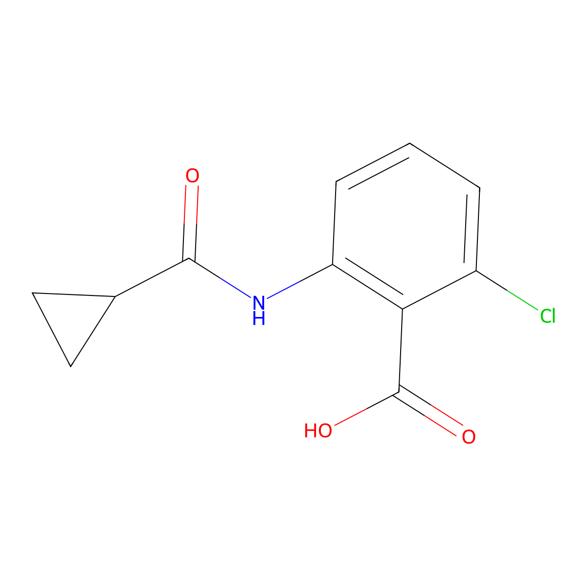 2-Chloro-6-[(cyclopropylcarbonyl)amino]benzoic Acid molecular structure, CAS 1314406-53-5