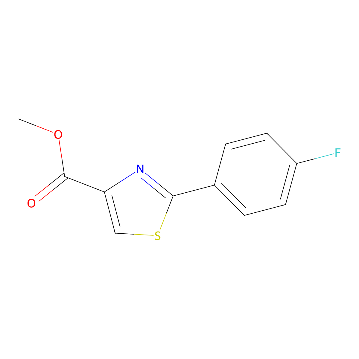 Methyl 2-(4-fluorophenyl)thiazole-4-carboxylate molecular structure, CAS 1314419-46-9
