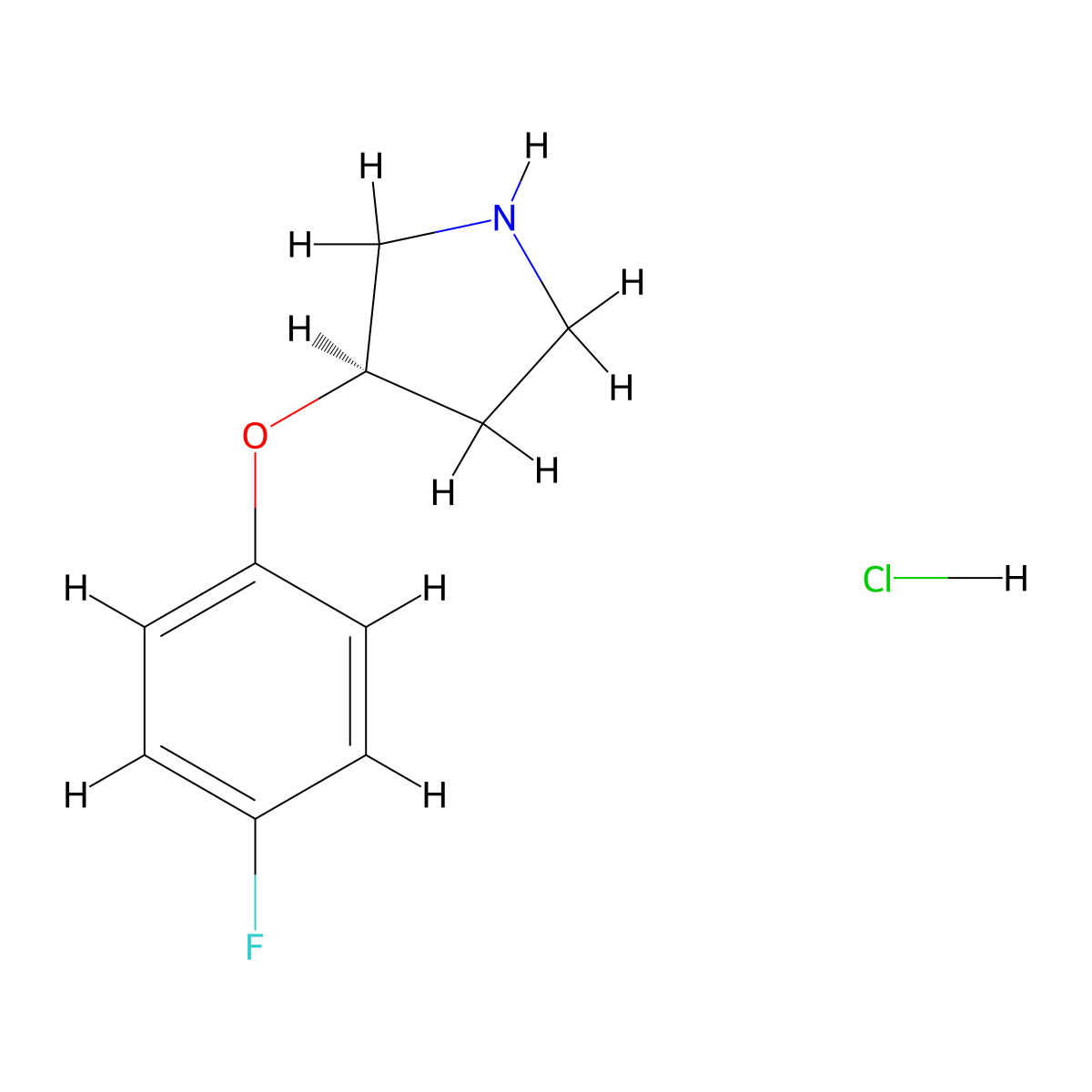 (3R)-3-(4-fluorophenoxy)pyrrolidine hydrochloride molecular structure, CAS 1314419-67-4