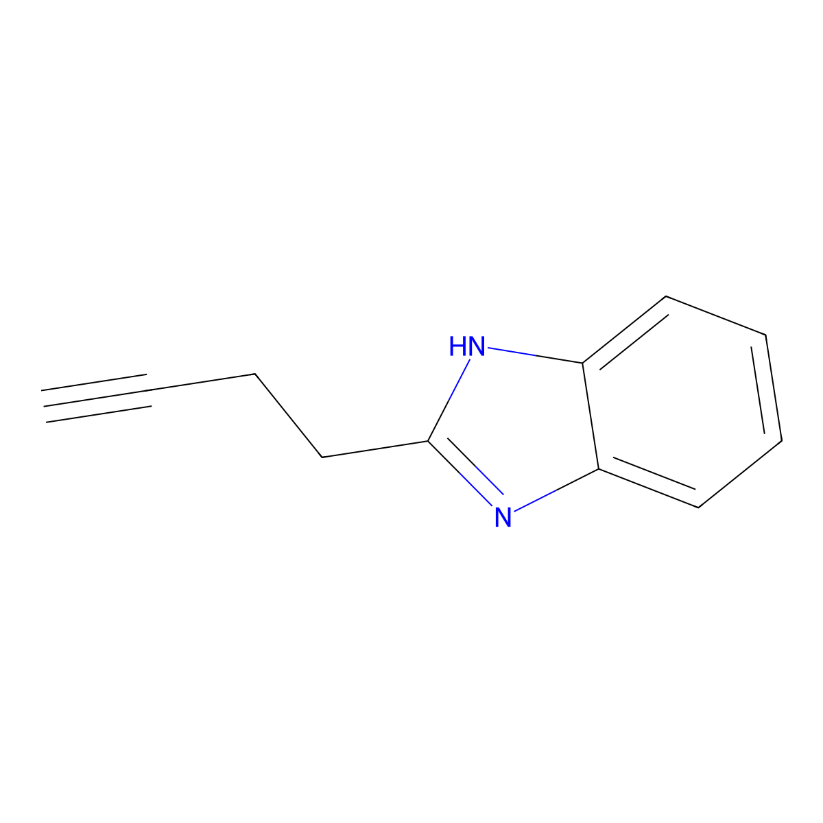 2-(but-3-yn-1-yl)-1H-1,3-benzodiazole molecular structure, CAS 1314450-98-0