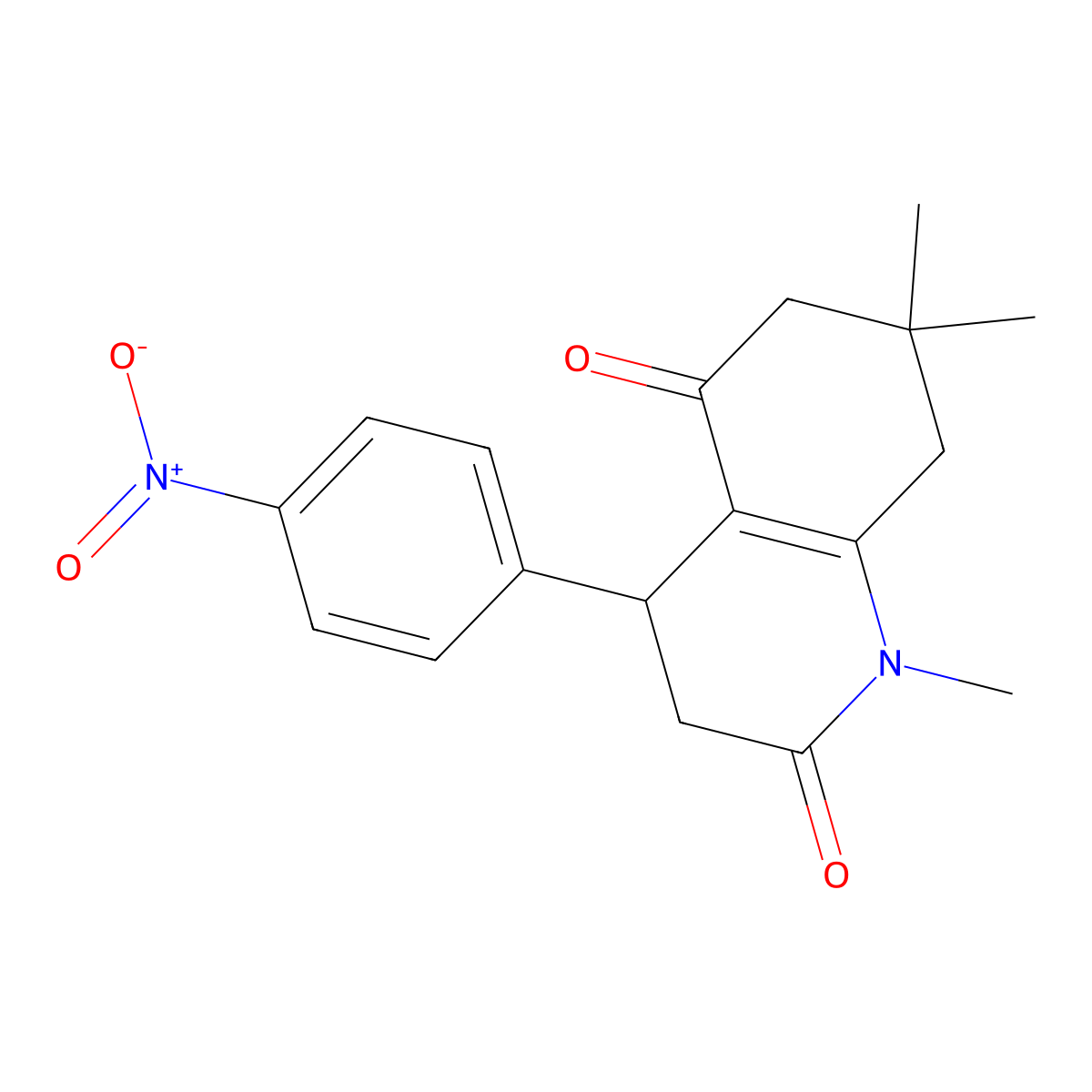 1,7,7-Trimethyl-4-(4-nitrophenyl)-3,4,6,8-tetrahydroquinoline-2,5-dione molecular structure, CAS 131447-61-5