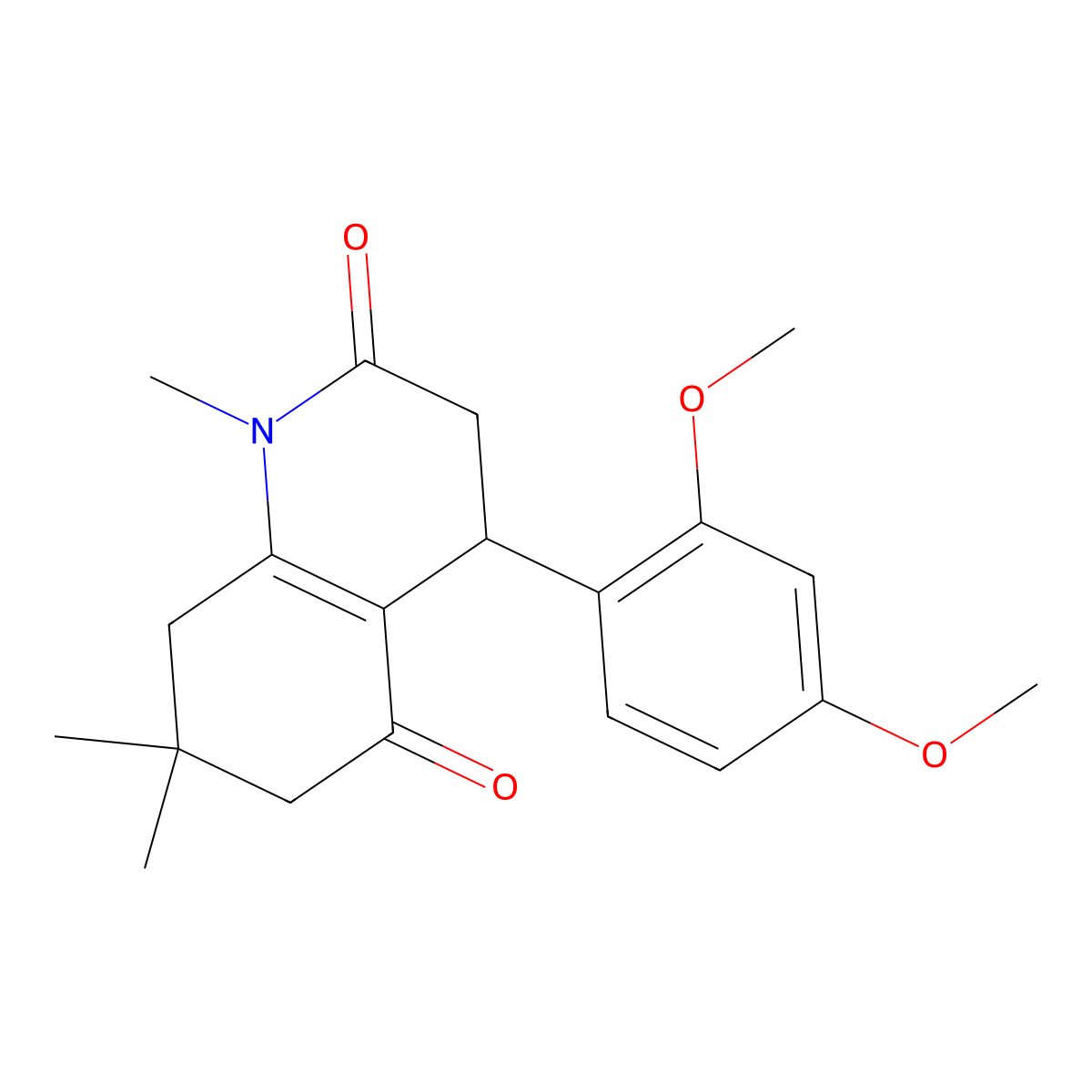 4-(2,4-Dimethoxyphenyl)-1,7,7-trimethyl-3,4,6,8-tetrahydroquinoline-2,5-dione molecular structure, CAS 131447-67-1