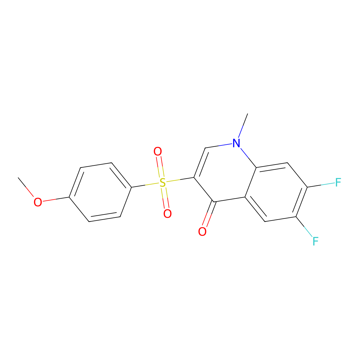 6,7-Difluoro-3-(4-methoxybenzenesulfonyl)-1-methyl-1,4-dihydroquinolin-4-one molecular structure, CAS 1314475-70-1