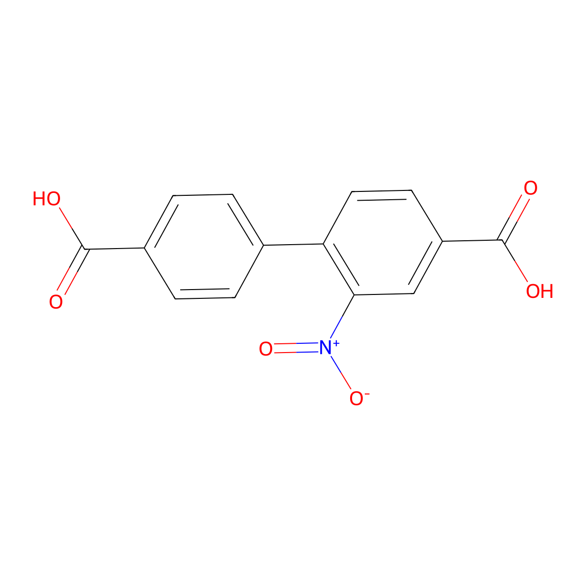 2-Nitro-[1,1'-biphenyl]-4,4'-dicarboxylic acid molecular structure, CAS 1314484-59-7