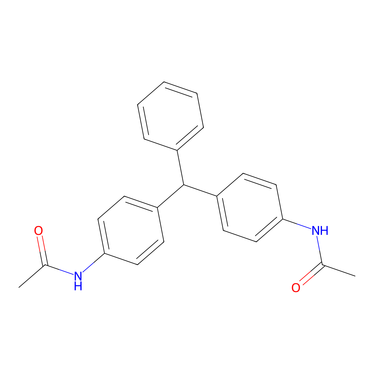 N-[4-[(4-acetamidophenyl)-phenylmethyl]phenyl]acetamide molecular structure, CAS 13145-01-2
