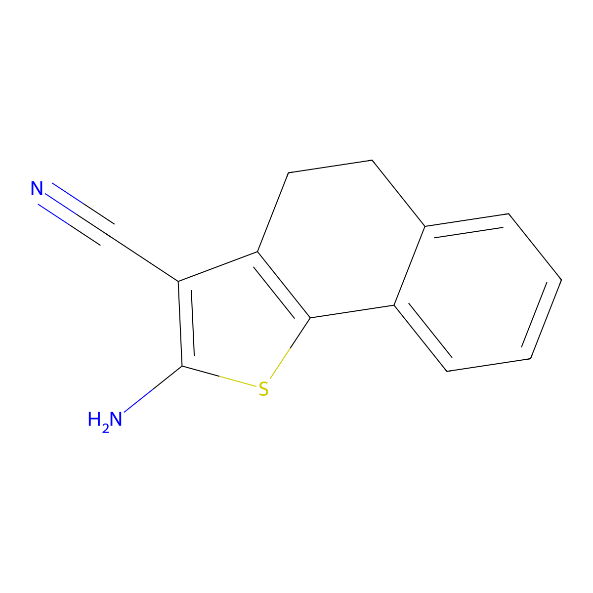 2-Amino-4,5-dihydronaphtho[1,2-b]thiophene-3-carbonitrile molecular structure, CAS 13145-86-3