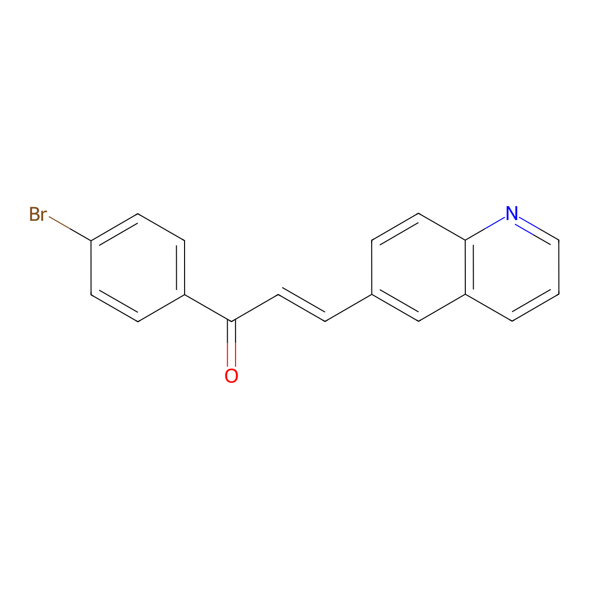 1-(4-Bromophenyl)-3-(6-quinolinyl)-2-propen-1-one molecular structure, CAS 131452-74-9