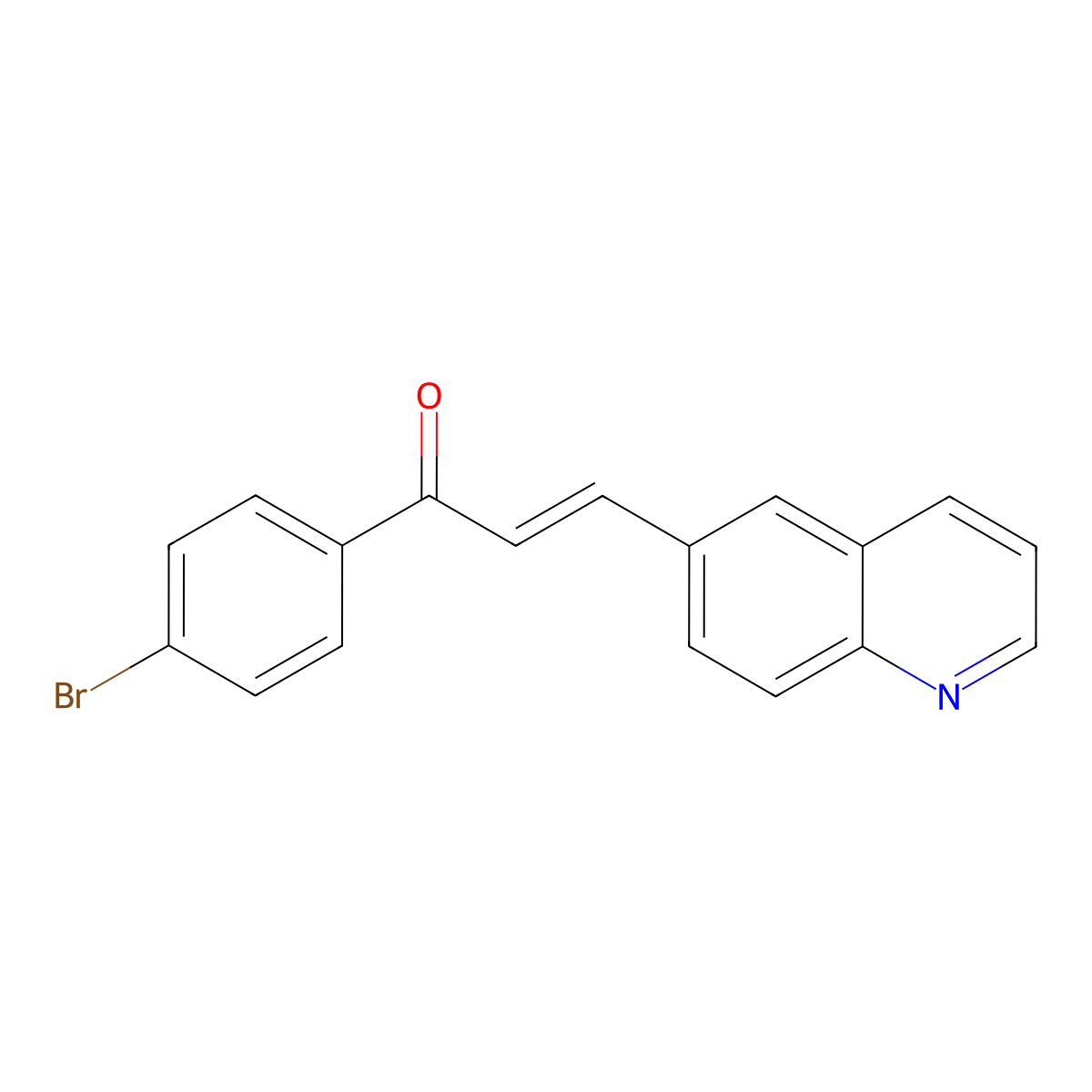 1-(4-Bromophenyl)-3-(6-quinolinyl)-2-propen-1-one molecular structure, CAS 131452-74-9