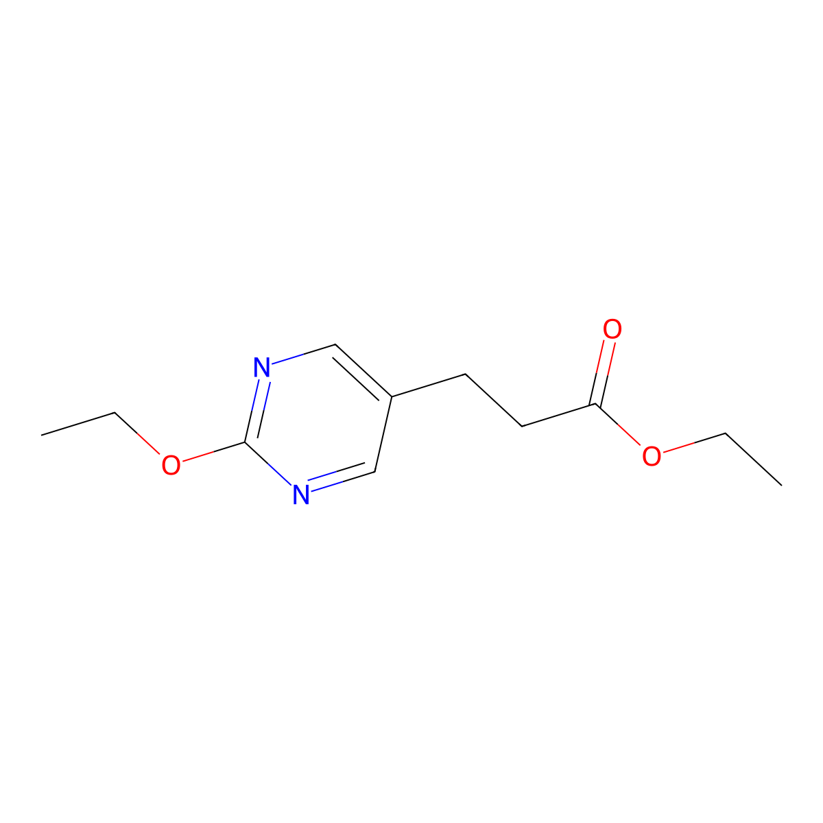 Ethyl 3-(2-ethoxypyrimidin-5-yl)propanoate molecular structure, CAS 1314534-00-3